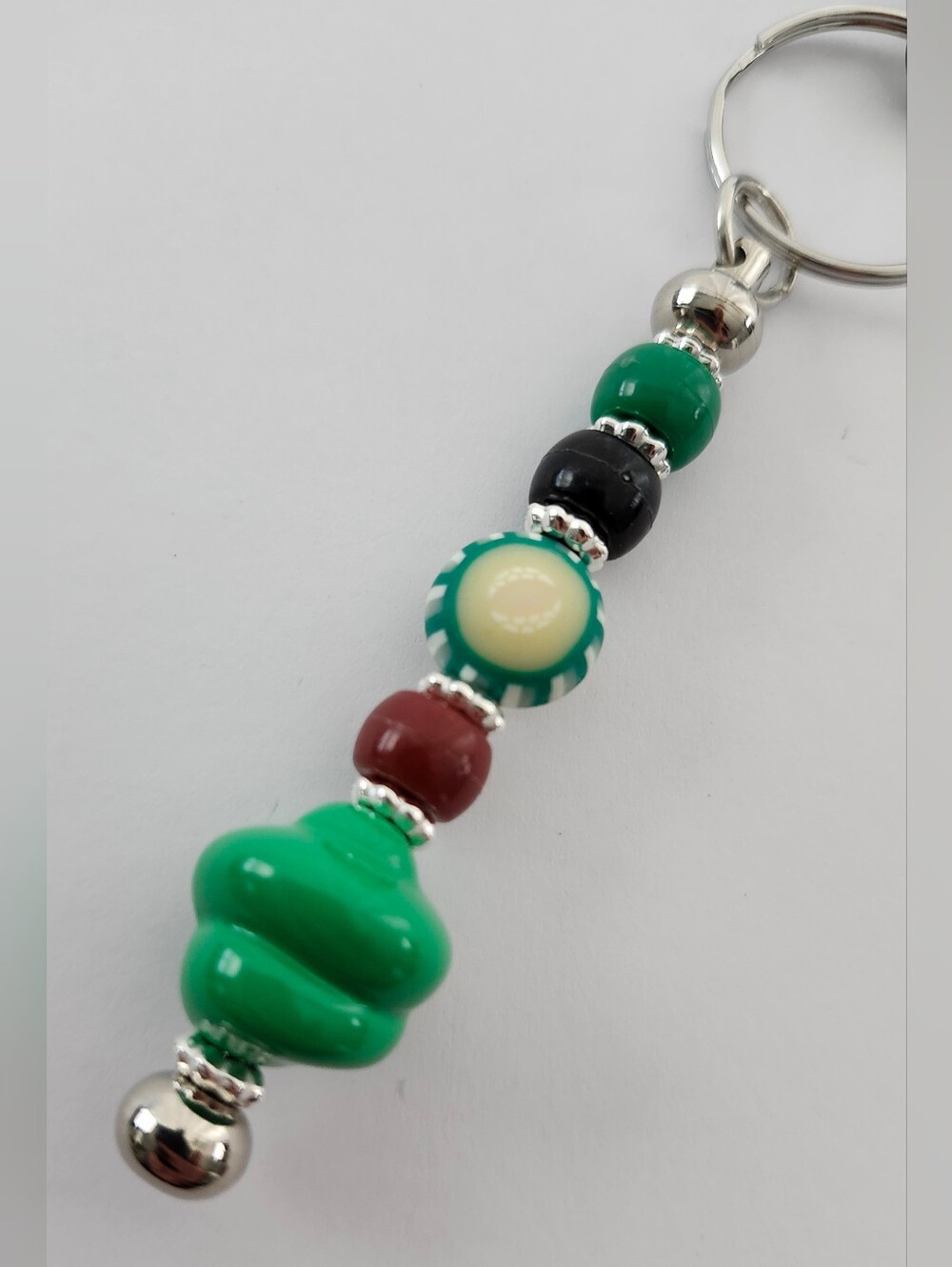 Green Backpack Zipper Charm Handcrafted